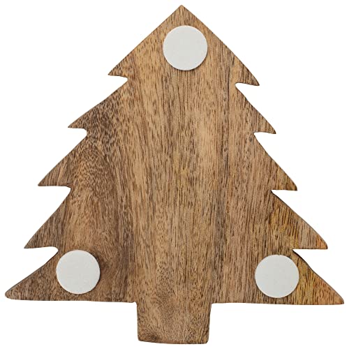 Mary Square Ceramic Christmas Tree Coasters Set of 4, 3.5 x 5 in