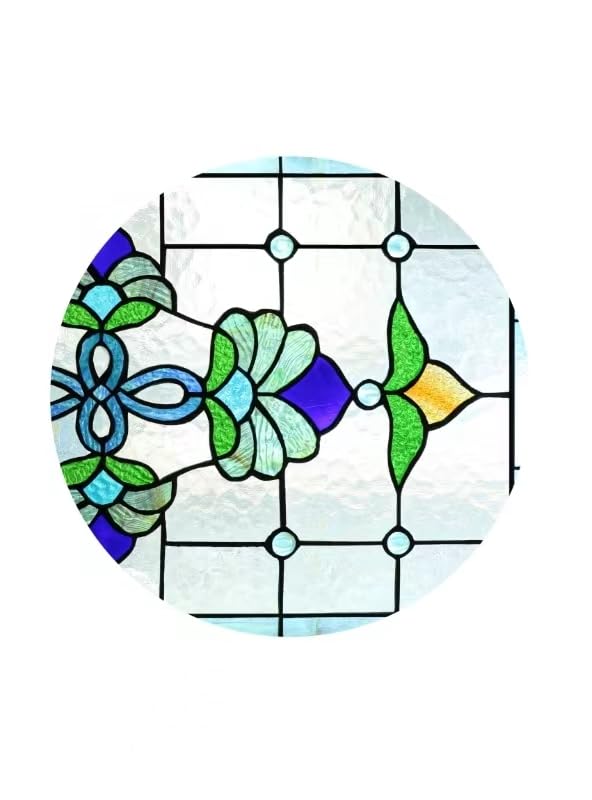 Extra Large 32 Inch Handmade Victorian Stained Glass Window Panel