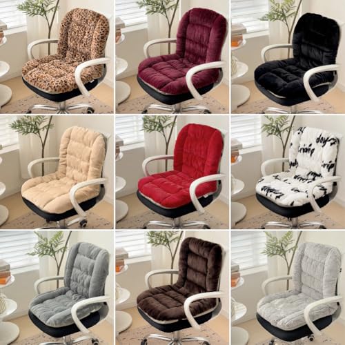 Plush Office Chair Cushion with Back Support, Non-Slip Seat Pad 18.8x35.4in