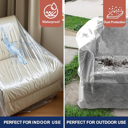 Extra Large Clear Plastic Loveseat Covers 68x62x42 Inch
