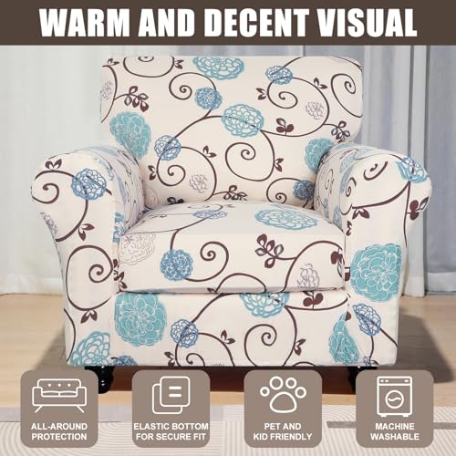Stretch Floral Sofa Cover - 2-Piece Armchair Slipcover Set