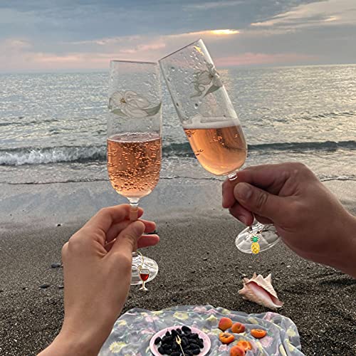 Multicolor 24 Pieces Glass Drink Charms for Wine Glasses - Holiday & Party Drink Markers