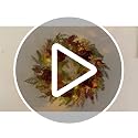 Svndlyn 22-Inch Burgundy Lighted Christmas Wreath with Timer and Reindeer