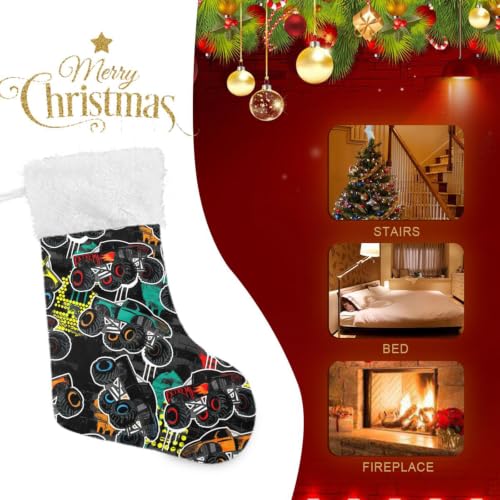 JHKKU Monster Trucks Christmas Stockings 17.7" - 1 Pack, DIY Holiday Decor