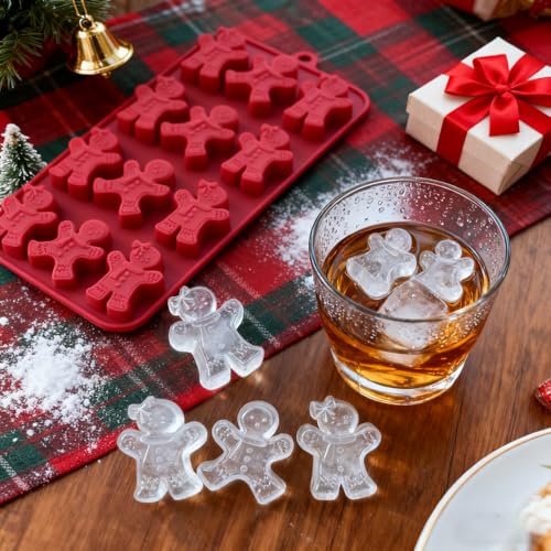 3Pcs Gingerbread Man Silicone Molds for Christmas Baking & Crafts