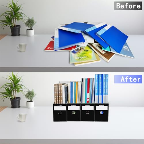 2-Pack Cardboard Magazine File Holders - Desktop Document Organizer