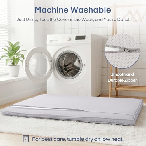Japanese Floor Mattress Twin Size, 2.5-Inch Foldable Futon Bed with Washable Cover