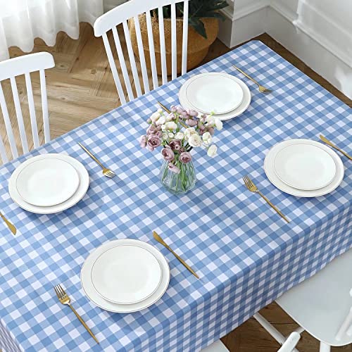 Rectangle Waterproof Vinyl Tablecloth, Buffalo Gingham Checkered Table Cover