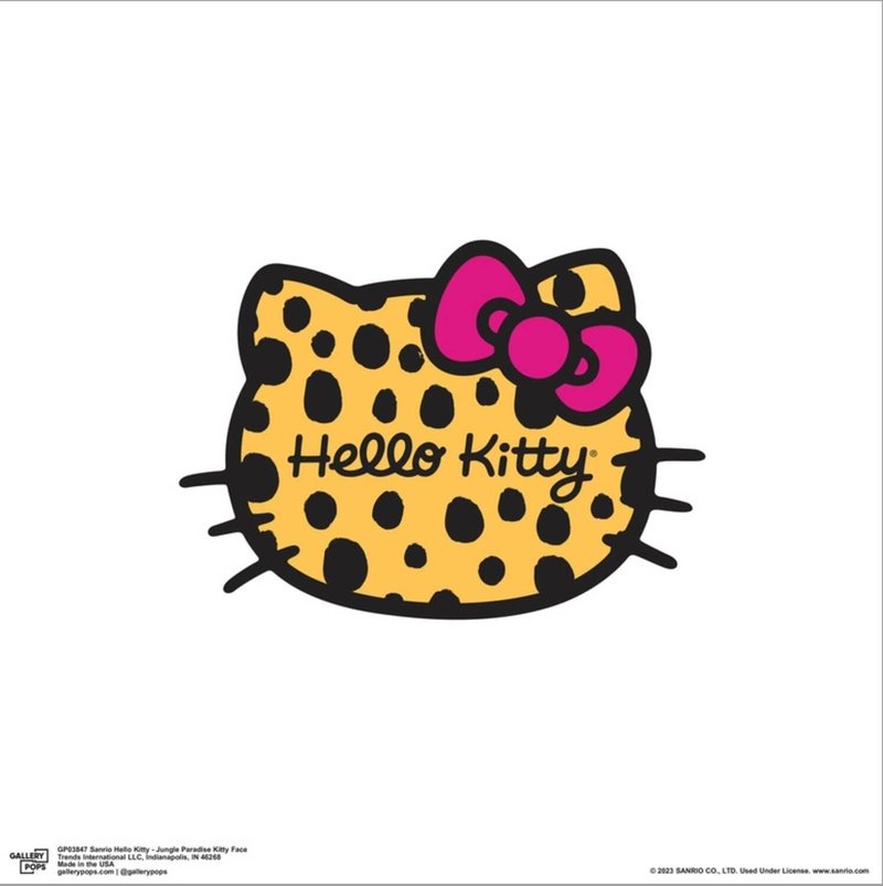 Trends International Gallery Pops Sanrio Hello Kitty - Jungle Paradise Kitty Face Canvas Wall Art Wall Poster, 12.00" x 12.00", Stretched Canvas