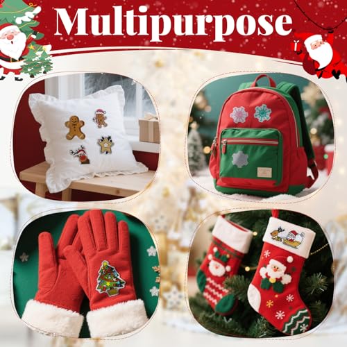 Christmas Iron-On Patches 30PCS - Festive Embroidered DIY Clothing Accessories