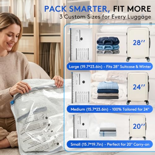 Travel Vacuum Seal Bags with Electric Pump 16-Piece Luggage Set