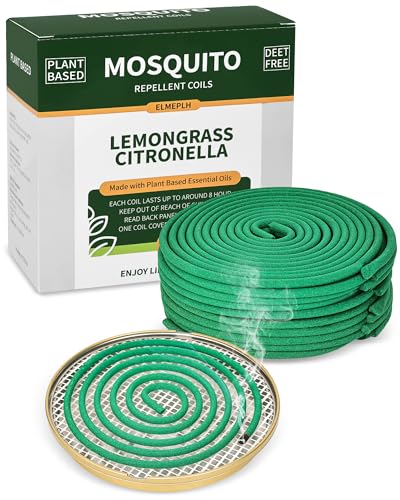 Citronella Incense Coils for Outdoor Use, 20-Count with Metal Stand