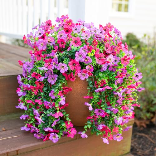2-Pack UV Resistant Artificial Outdoor Flowers for Porch & Garden