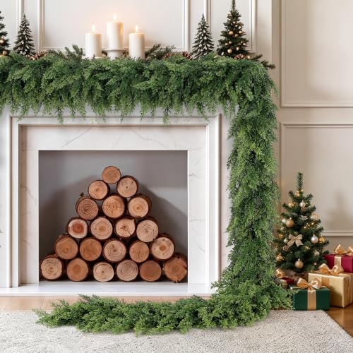 9FT Christmas Cedar Garland - Lavonoph Artificial Greenery for Indoor/Outdoor Use (9 ft / 1 variation)