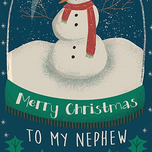 Christmas Card for Nephew - Eco-Friendly Thick Card Stock with Premium Envelope, Made in USA, 5x7.75 inches