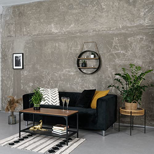 Velvet Loveseat Cover for IKEA Klippan 2 Seater - Black