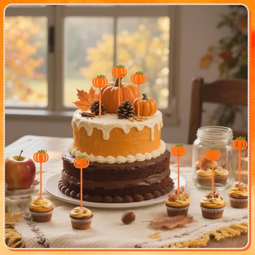 36 Pcs Fall Pumpkin Coffee Stirrers - Halloween Drink Stir Sticks, Reusable Plastic