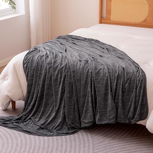 Cooling Blanket for Hot Sleepers - Twin XL Reversible Throw, Dark Gray