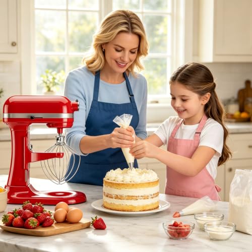 KitchenAid 6 Qt Whisk Attachment - Stainless Steel Mixer Beater for Baking