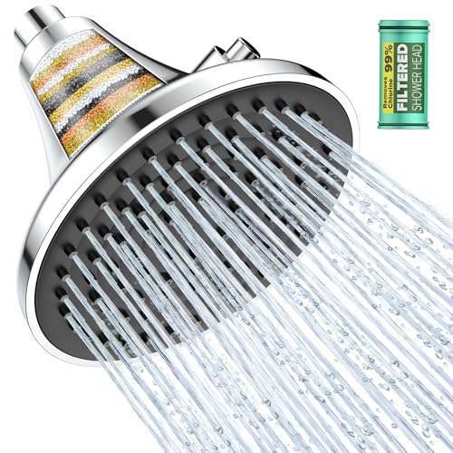 High Pressure Filtered Shower Head for Hard Water with Chlorine Removal