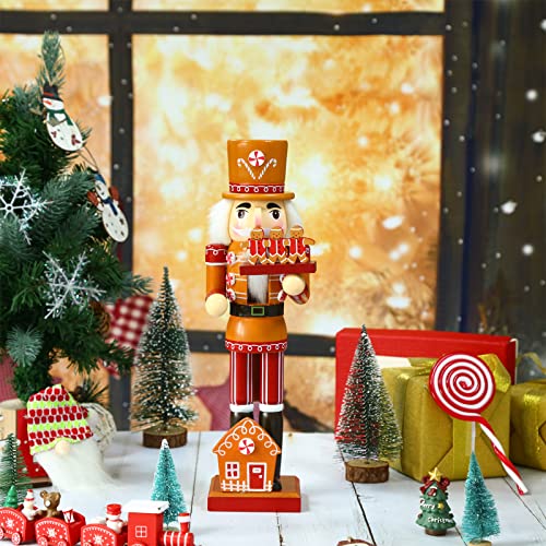 15-Inch Wooden Gingerbread Man Christmas Nutcracker Tabletop Decor