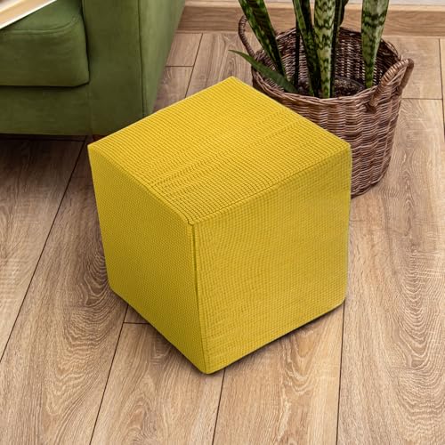 Stretch Polyester Ottoman Cover 18x18 inch - Washable & Elastic