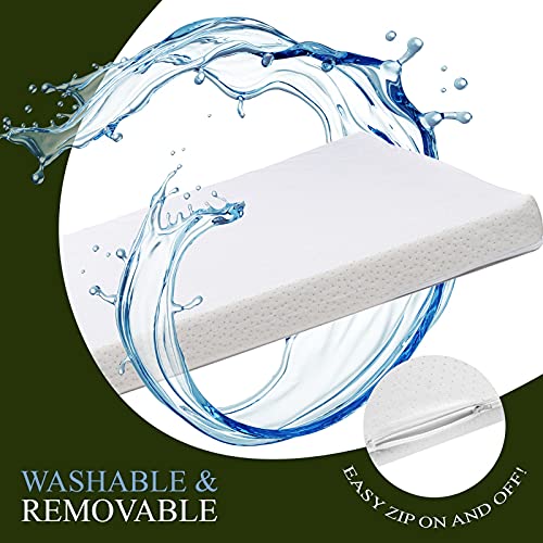 Organic Cotton Toddler Mattress Topper - 2-Inch Memory Foam, Waterproof & Washable Cover