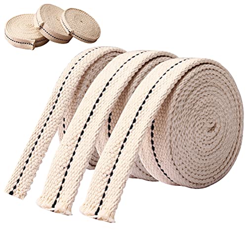 Cotton Oil Lamp Wicks - 3 Rolls, 19.5 Ft Replacement Wicks