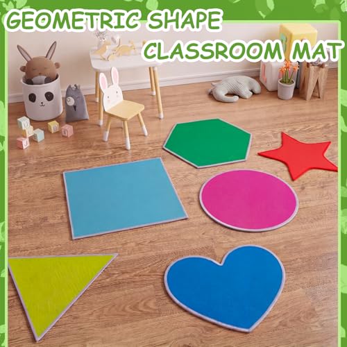 12-Piece Classroom Carpet Seats - Non-Slip Geometric Shape Mats for Kids