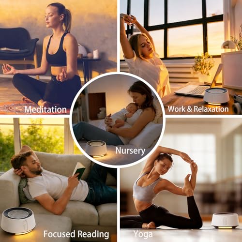 White Noise Sound Machine with 20 Soothing Sounds & 10-Color Night Light