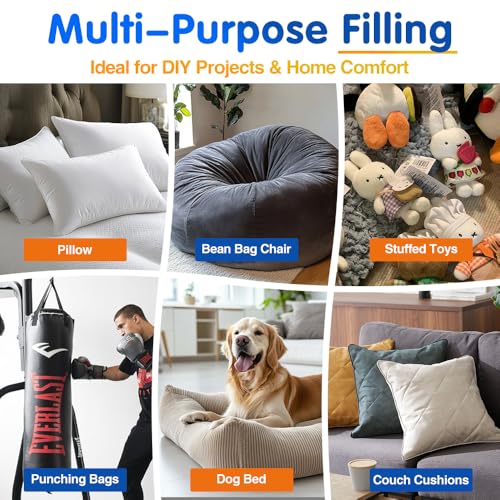 15lbs Shredded Memory Foam Filler for Bean Bag Chairs, Cushions and Pillows
