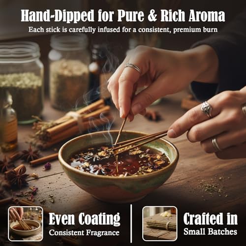 Natural Hand Rolled Incense Sticks - 144 Pack for Aromatherapy and Yoga