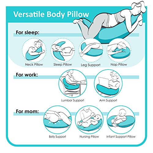 39" C Shaped Body Pillow for Side Sleepers - Anxiety Relief & Comfort