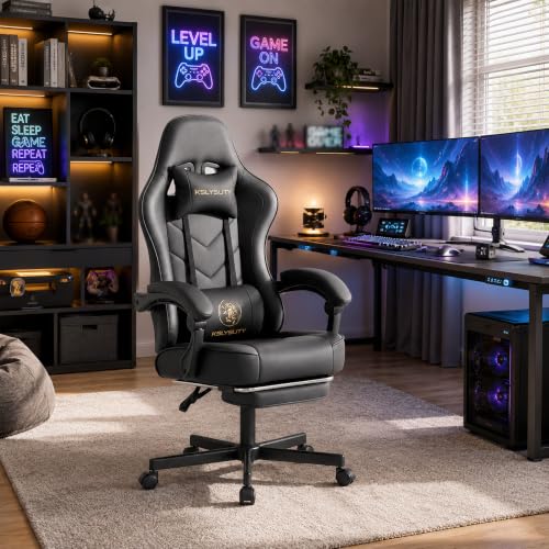 Ergonomic High Back Gaming Chair with Footrest and Lumbar Support
