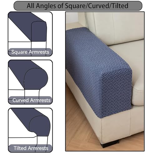 Stretch Sofa Arm Covers Set of 2 - Non-Slip Armrest Protectors
