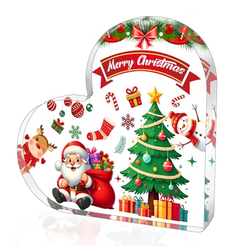 Christmas In July Acrylic Desk Decoration Heart Shape Holiday Decor