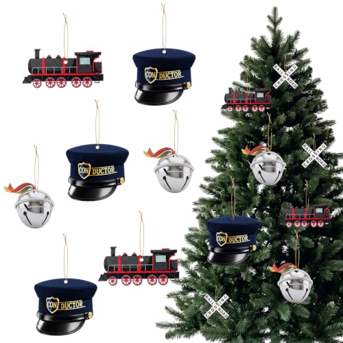 Oudain 24 Pcs Christmas Express Train Ornaments - Holiday Decorations