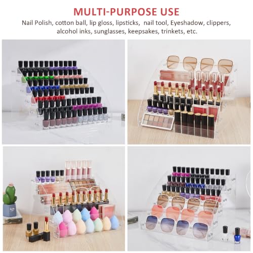 KINGROW 6-Tier Nail Polish Organizer Acrylic Display Stand for Beauty & Art