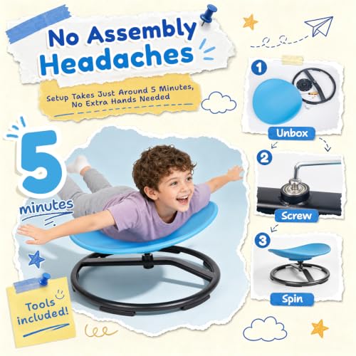Kids Sensory Swivel Spinning Chair for Autism & ADHD Balance Training