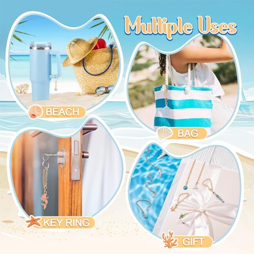 Beach Theme 8 Pcs Tumbler Charms with Chains for Cups – Landical