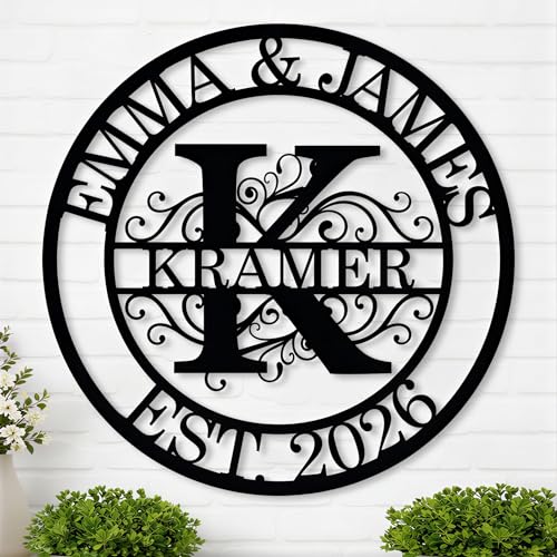 Custom Metal Monogram Name Sign - Personalized Split Letter Wall Art