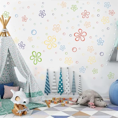 156PCS Under The Sea Wall Decals – Removable Ocean Bubble & Flower Stickers