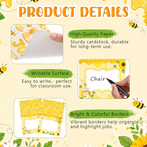 75-Piece Bee Theme Classroom Jobs Bulletin Board Set for Teachers