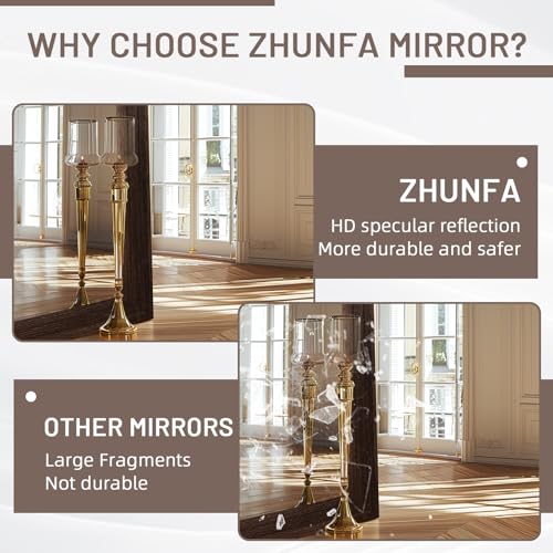 Arched Full Length Mirror 71x32 Rustic Solid Wood Farmhouse Floor Mirror