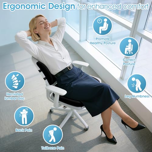 Ergonomic Memory Foam Seat Cushion & Lumbar Support Pillow