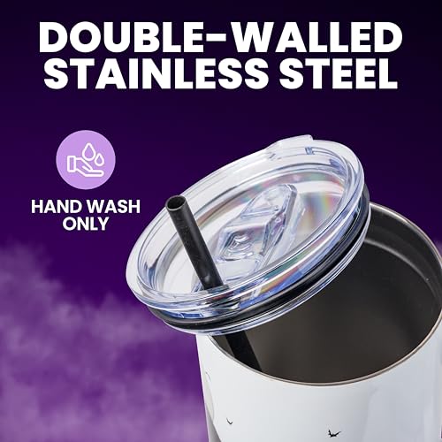 Nightmare Before Christmas 40oz Stainless Steel Tumbler with Hill and Moon Scene - Silver Buffalo
