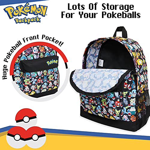 Pokémon Backpack for Kids & Teens - Multi AOP Pikachu & Friends, School & Travel Bag
