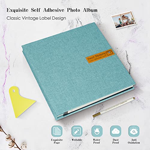 Large Self-Adhesive Photo Album Scrapbook - 40 Pages Linen Memory Book