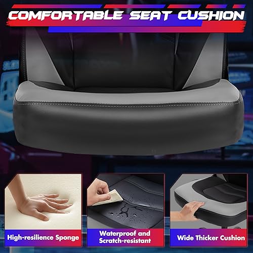 Ergonomic Gaming Desk Chair with Lumbar Support and Flip-Up Armrests