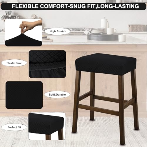 Waterproof Rectangle Bar Stool Covers - 2 Pack Stretch Seat Protectors